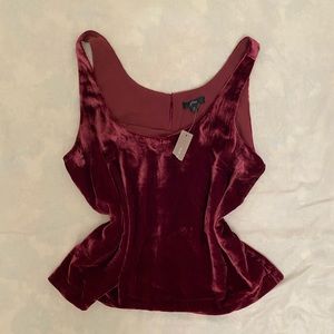 J. Crew Red Velvet Top.